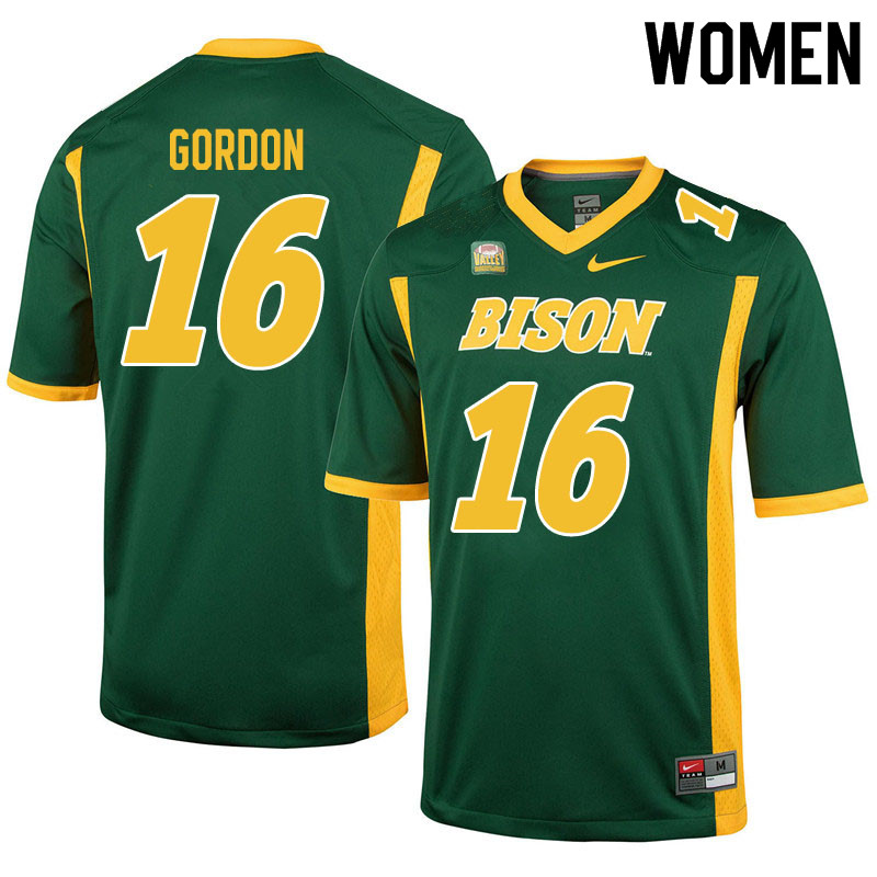 Women #16 Tyson Gordon North Dakota State Bison College Football Jerseys Sale-Green